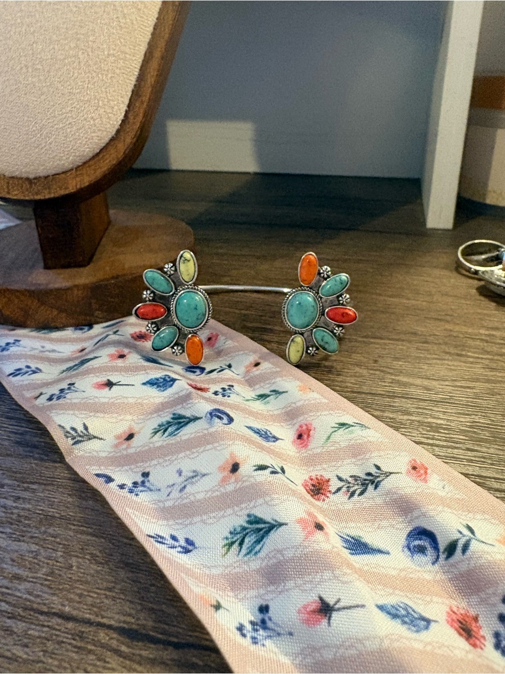 Turquoise Multi-Stone Cuff Bracelet - Women Accessories